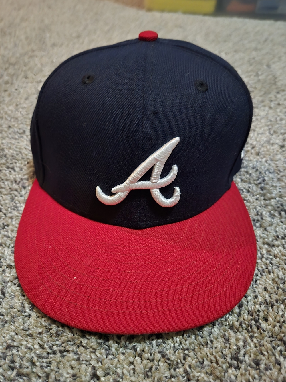 New Era Navy Crown Red Brim Atlanta A Logo Cap